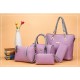Purple 5 Piece Snake Pattern Ladies Hand bags Set