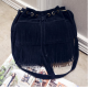 New Simple Retro Tassel Drawstring Bucket Tassel Shoulder Bag - Blue