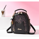 New Glitter Portable Sequins With Bear Backpack - Black