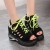 Lace-up Wedge Hollow High Wedge Sandals - BK