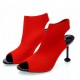 Knitted Elastic Fish Mouth High Heel Sandals -RD