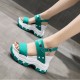 Modern Chunky Platform Green Sandals with Fashion Strap and Heart Motif image