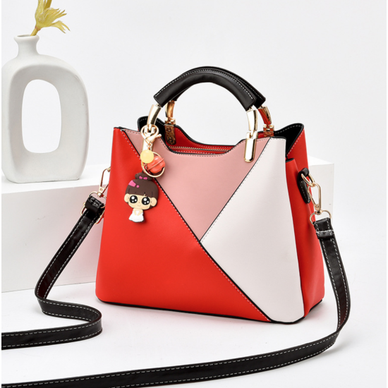 Cross-border Leather Shoulder Handbag-Red image