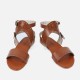 Ankle Strap Open Toe Buckle Flat Women Sandal - Brown image