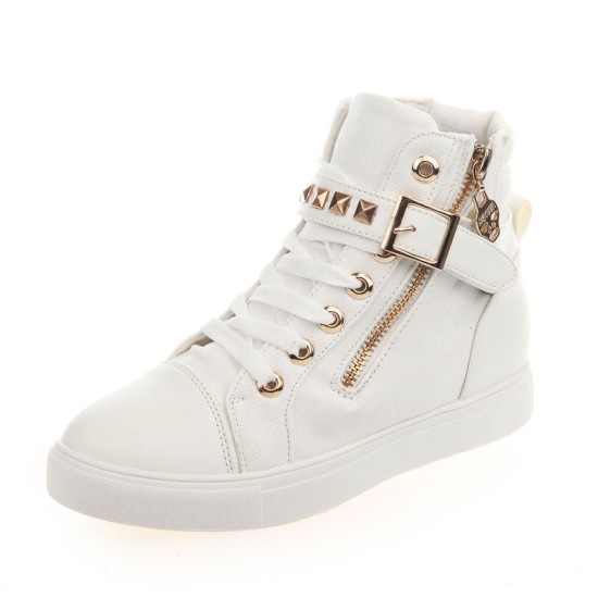 Buy White Side Zipper Breathable Casual Sneakers, Look Stylish