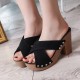 Block Studded High Heels Black Sandals image