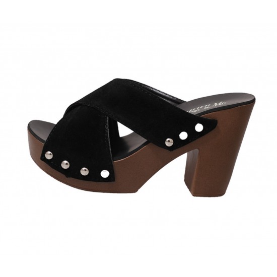 Block Studded High Heels Black Sandals image