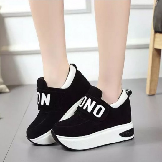 Women Elegant Casual Sport Wedge Shoes - Black image