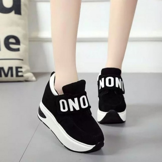 Women Elegant Casual Sport Wedge Shoes - Black image