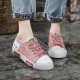 Round Toe Canvas Pink Casual Sneakers image