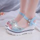 New Fish Mouth buckle Blue Ladies Sandals image