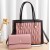 Luxury Diamond Texture Lattice Two Piece Handbag Set-Pink
