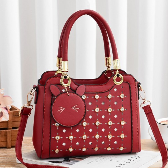 Pure Leather Women Stereotypes Handbag-Red image