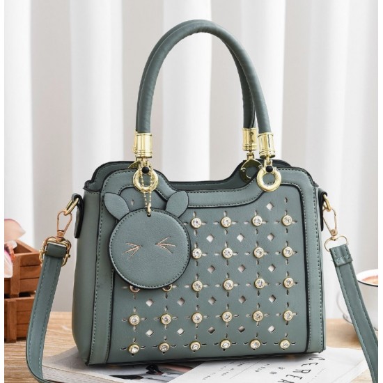 Pure Leather Women Stereotypes Handbag-Green image