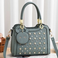 Pure Leather Women Stereotypes Handbag-Green