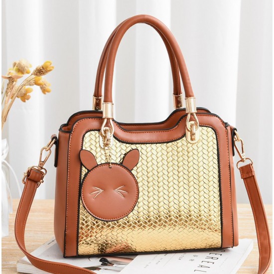 Pure Leather Women Fashionable Shuolderbag-Brown image
