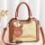 Pure Leather Women Fashionable Shuolderbag-Brown