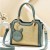 Pure Leather Women Fashionable Shuolderbag-Green