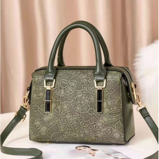 Latest Style Pure Leather Women Shuolderbag-Green image