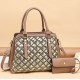 Luxury Sequin Two Piece Handbag Set-Brown image