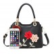 New Fashion Flower Large Capacity Messenger Bags Handbags-Black image
