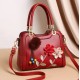New Fashion Flower Large Capacity Messenger Bags Handbags-Red image
