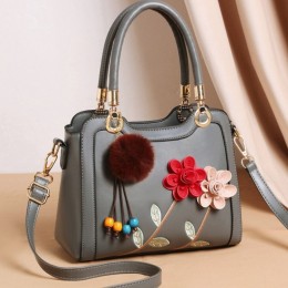 New Fashion Flower Large Capacity Messenger Bags Handbags-Grey