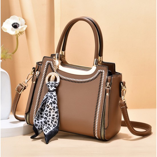 New Fashion Soft Leather Messenger Bags Handbags-Brown image