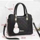 Trending Style Leather Shoulder Handbag-Black image