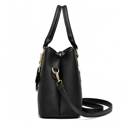 New Fashion Flower Printed Messenger Bags Handbags-Black image