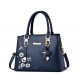 New Fashion Flower Printed Messenger Bags Handbags-Blue image