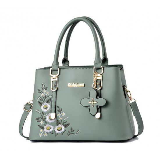 New Fashion Flower Printed Messenger Bags Handbags-Green image