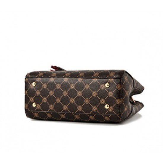 Designer Pattern Brown Shoulder Bag or Handbag-Brown image