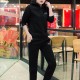 Leisure Hooded Two Piece Sportswear Suit - Black image