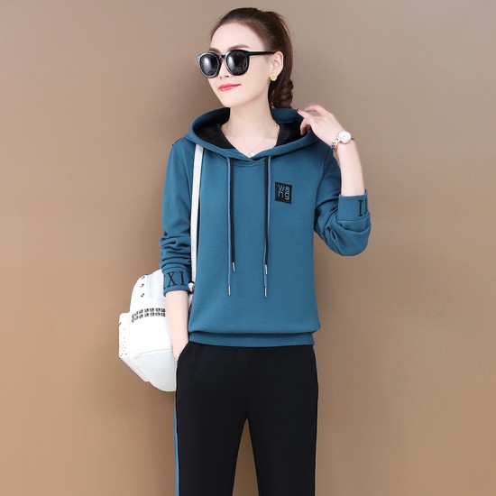 Hoodie Style Two Piece TrackSuit - Blue image