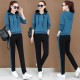 Hoodie Style Two Piece TrackSuit - Blue image