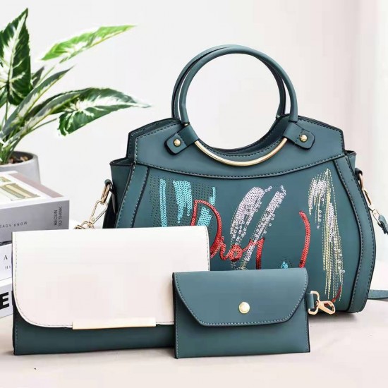 Cross-Body Designer Ladies Handbags Set - Green image