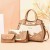 Three Pieces Luxury Carved Elegant Handbags Set - Brown