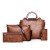 Women Retro Handbags Set - Brown