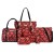Python Pattern Leather Handbags Set - Red