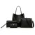 Composite Fashion Leather Handbags Set - Black