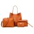 Composite Fashion Leather Handbags Set - Brown