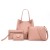 Composite Fashion Leather Handbags Set - Pink
