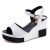 Women Summer Slope Fish Mouth White High Wedge Sandals