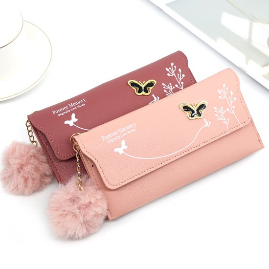 Women Long Soft Leather Wallet - Pink image