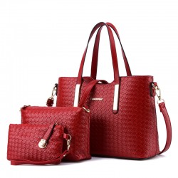 Satchel Designer Ladies Handbags Set - Red