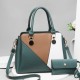 Stitching Design Ladies Handbags Set - Green image