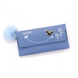 Women Long Soft Leather Wallet - Blue