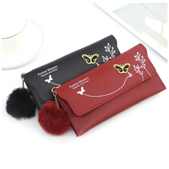 Women Long Soft Leather Wallet - Red image