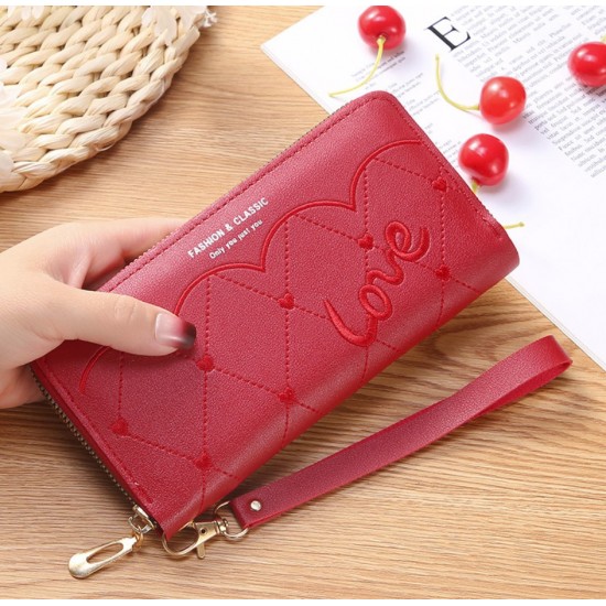 Love Printed Ladies Wallet - Red image